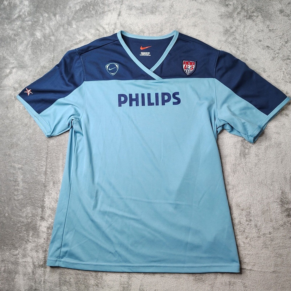 Vintage Nike USA USWNT Away Football Soccer Jersey Kit USA Made - Womens XL Blue
